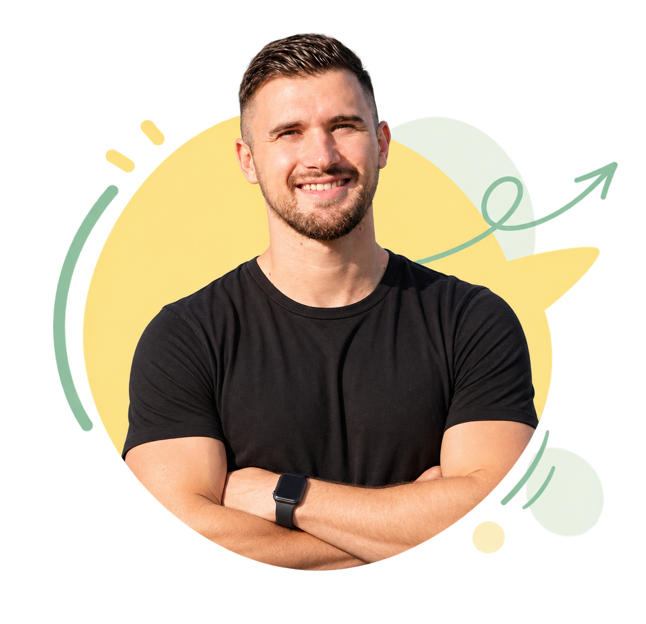 Guillaume Jaffiol, masseur-kinésithérapeute, bras croisés, souriant.